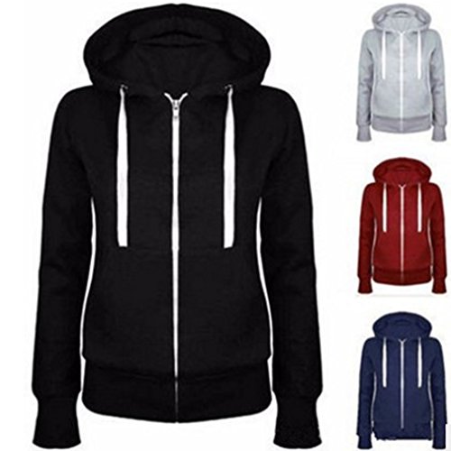 Meolin Women Plain Full-Zip Spring Fall Hoodie Jacket Sport Fleece Jacket,light grey,XL