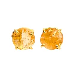 Gempires Natural Raw Citrine Prong Setting Stud