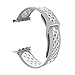 SIXRARI Apple Watch Band 42MM, Soft Silicone Sport Replacement With Ventilation Holes Nike+ Sports Bands For 2017 New IWatch Strap Series 3 Series 2/1 Wristband (Silver/White)