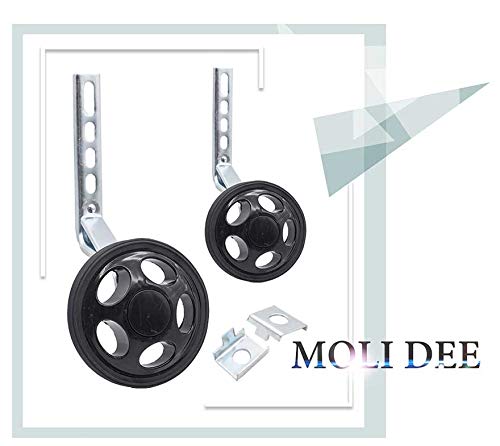 MOLI DEE! Sports & Outdoors Bicycle Training Wheels for Kids, Adjustable for 14 16 18 20 inch Bike. A Perfect stabilizer Accessories Package for Kid (Black)