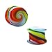 BodyJ4You 4PC Glass Ear Tapers Plugs 00G Rainbow Swirl Teardrop Spiral Gauges Piercing Set