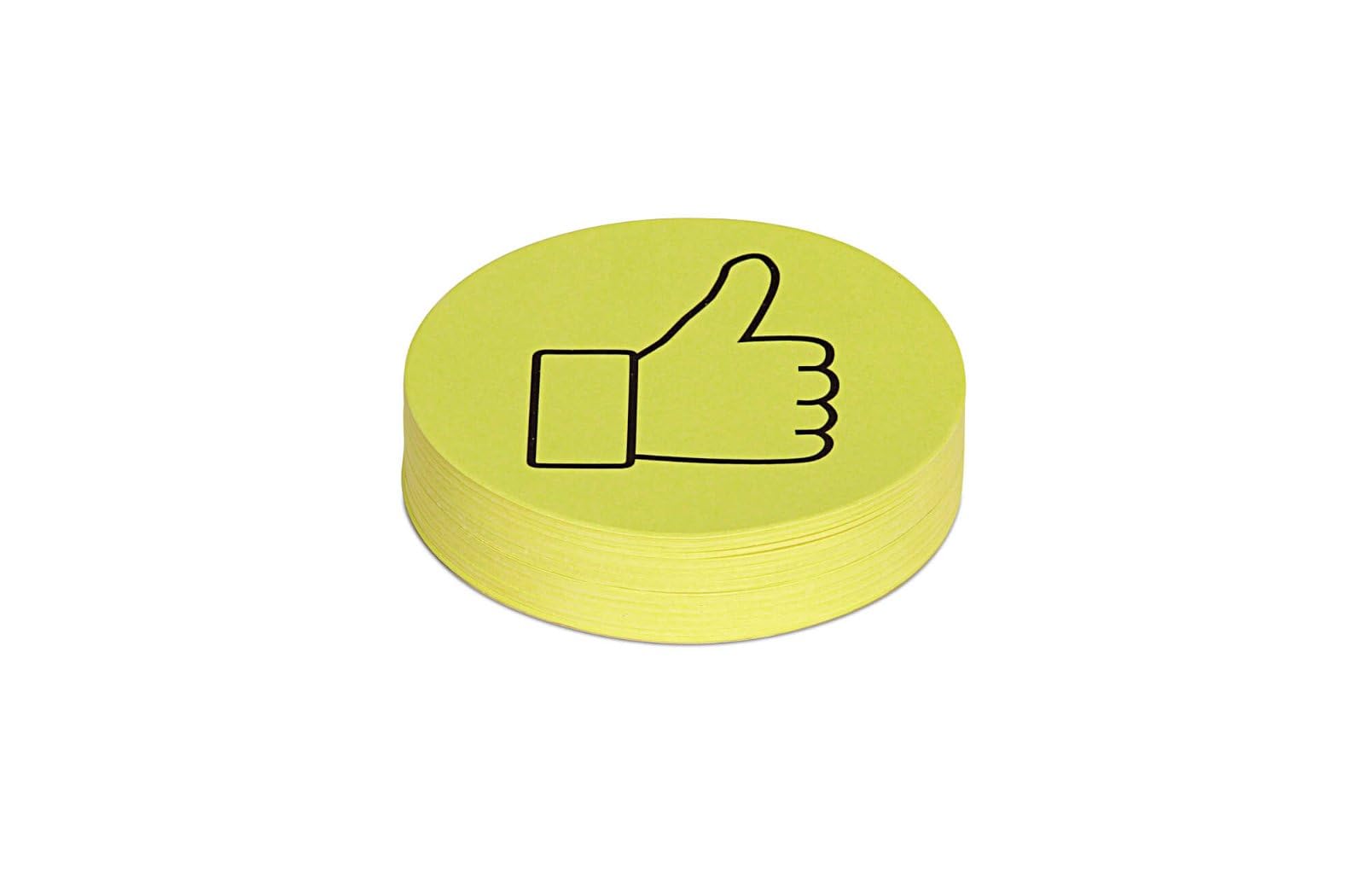 Maul Moderation Cards Thumb, 95 mm, 150g/m² Paper, Yellow, 100 Pieces