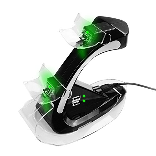 ECHPTower PlayStation DualShock 4 PS4 Slim, PS4 Pro Controller Charging Station, Charger Stand Cradle Holder, Charging Dock with 2 Extra USB Slots