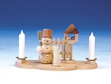 Rudolphs Schatzkiste Kerzenhalter Schneemann Natur Holz