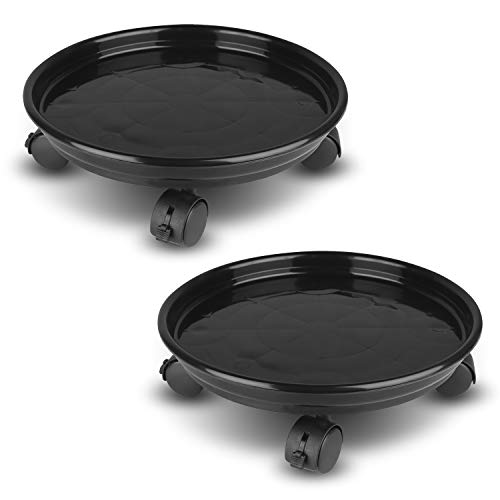 Akarden Plant Caddy Heavy Duty Plant Pot Move Plant Stand with Wheels (2 Pack)
