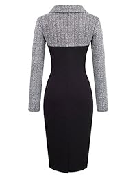 HOMEYEE B238 Vestido de túnica para mujer, estilo retro chic, con solapa de colores