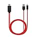 Yubohai Mobile to Tv Cable 6.5Feet Micro USB to HDMI Cable MHL to HDMI 1080P HDTV Adapter Cable Cord for Samsung Galaxy Galaxy /S3/S4/S5/Note 3 Galaxy Tab 3 8.0, Tab 3 10.1, Tab Pro (Red)