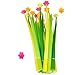 BUOP Narcissus Flower Style Ball-Point Pens, Extra Fine Black Gel Ink Pens, Assorted Color Flower Pens, Creative Stationery Gift, Dozen (12pcs) Box