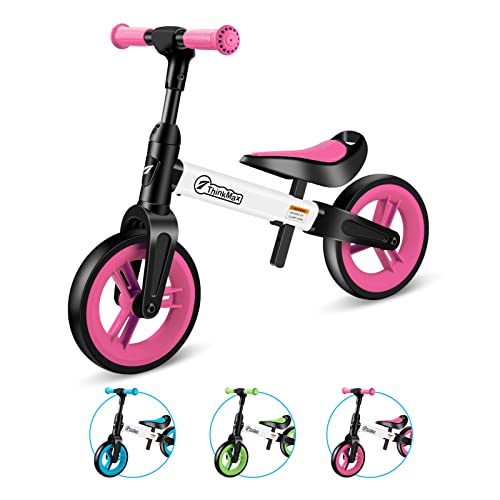 ThinkMax Toddler Balance Bike Adjustable Inch Wheel No-Pedal Balance Bike  for Kids Age 18 Months Year Ol