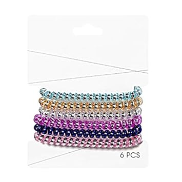 Amazon Com Spiral Hair Ties No Crease Coils Iridescent Jelly