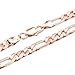 Trendsmax Mens Chain Womens Flat Figaro Link Rose Gold Plated Necklace 6mm 18-36inch