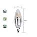 LEDMO LED Candelabra Bulb,E12 7W,Daylight White 6000K,LED Candle Bulbs,Sharp Tip,Sliver(6 Pack)
