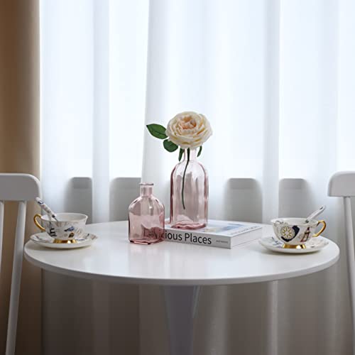 GMWD Glass Flower Vase Set of 6 Tall Clear Bud Vases, 14.5 Oz 8 Oz Apothecary Bottle Assorted Color Vases Decorative for Centerpieces Home Decoration Wedding Reception Table Decor