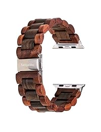 correa de madera hecha a mano de Sangaimei, compatible con Apple Watch Series 4 3 2 1 Deporte   Edición Samsung Gear S3 Classic   Frontier Pulsera Pulsera de eslabones de metal de acero inoxidable Pulsera clásica (sándalo)