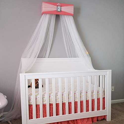 Amazon Com Bedroom Girls Bed Crib Canopy Coral Pink With White
