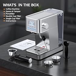 MONURO Espresso Machine, 20Bar Compact Stainless