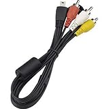 Canon EOS Rebel Series (SL1, T1i, T2i, T3i, T4i, T5i) DSLR Camera Compatible AV Stereo 3 RCA Interface Cable Cord - AVC-DC400 & AVC-DC400ST Model Compatible - 5 feet Black - Bargains Depot®