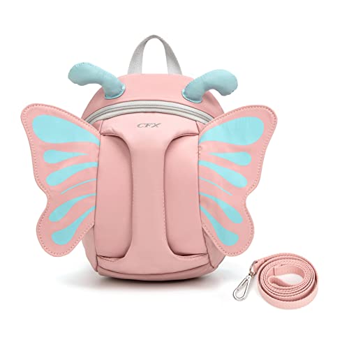 CFX Backpack Leash for toddlers Anti Lost Toddler Leash with Safety Handle, Attractive child backpack leash(Pink Butterfly)