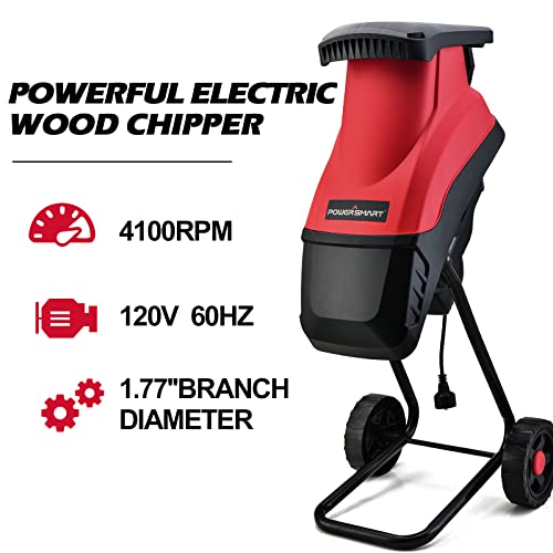 PowerSmart Wood Chipper Electric, 15Amp Motor With Collection Bag