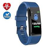 Smart Watch Fitness Tracker, Fitness Watch,Heater Rate Monitor, Waterproof Smart Fitness Band with Step Counter, Calorie Counter, Pedometer Watch for Kids Women and Men (Blue)