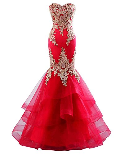 Changuan Mermaid Evening Dress for Women Backless Formal Long Prom Dresses with Embroidery