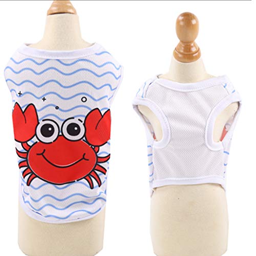 Wakeu Dog Clothes for Small Dogs Girl Chihuahua Boy Yorkies Summer Fall - Watermelon Crab Shirt Cat Puppy Vest Apparel Costume - Pet Clothing Schnauzer Female Male