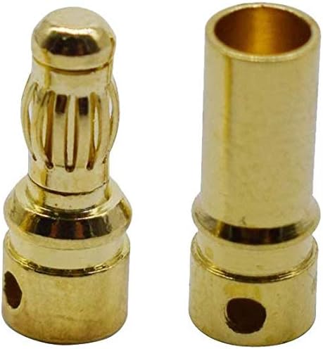 FLY RC 20 works 3.5mm Male Female Gold Plated Banana Plug Bullet Connector ESC Plugs Replacement for RC Battery ESC Motor Wire DIY Helicopter - Image 3