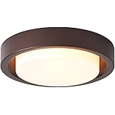 MIAOMEIO 16 Inch Flush Mount Ceiling Light,3-Lights Oil Rubbed Bronze Finish with Frosted Glass Shade,Round Ceiling Light Fix