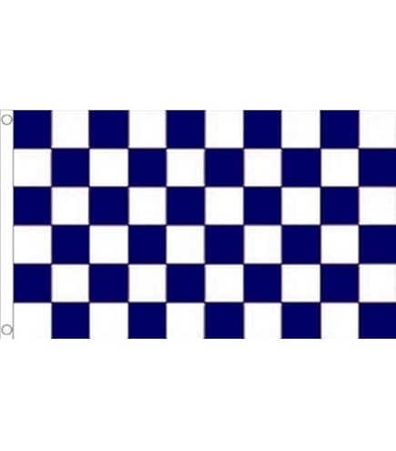 AZ FLAG Blue And Black Checkered Flag - 2x3 Ft Polyester Racing Banner With Grommets