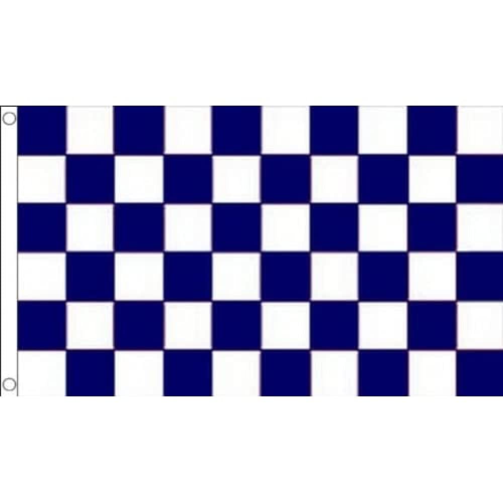 AZ FLAG - Navy Blue And White Check Flag - 2x3 Ft - 100D Polyester Checkered Racing Banner with Two Metal Grommets - Fade Resistant - Vivid Colors - 2' x 3' Feet - 90x60 Cm