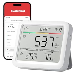 SwitchBot CO2センサー 二酸化炭素濃度計 温湿度計 アラーム