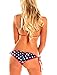 PARICI Sexy Bikini Set Halter Padded Top & Scrunch Bottom American Flag Swimsuit, RoyalBlue, M(US Size:8-10)