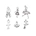 PH PandaHall 30pcs 6 Styles Ballet Theme Charms Antique Silver Alloy Pendants Charms for DIY Necklace Bracelet Jewelry Making