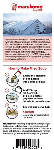 MARUKOME ORGANIC MISO SOUP TOFU SEAWEED, 1.1 OZ