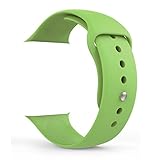 Apple Watch Band,Teslasz® Soft Silicone Replacement Sport Wristbands Straps for Apple Watch(Green 38 MM)