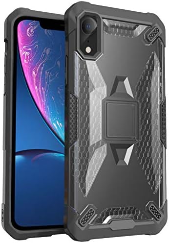 KLD Apple iPhone XR (6.1 Inch) Back Cover Case Military Grade Shock Proof Hybrid Protective TPU and PC Clear Jacket for Apple iPhone XR (6.1 Inch) (Grey-Grey)