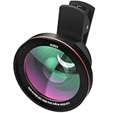 AUKEY Ora iPhone Lens, 0.6X 100° Wide Angle + 10x Macro Clip-on Cell Phone Camera Lenses Kit for Samsung, Android Smartphones, iPhone