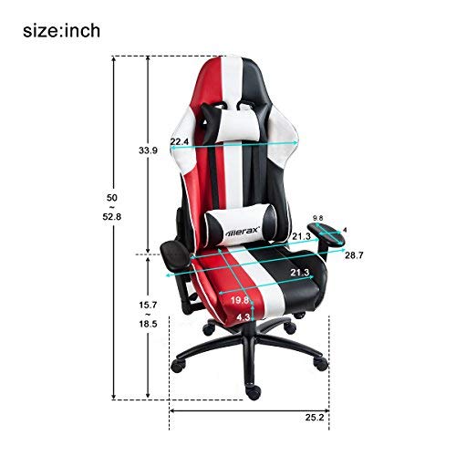 Merax Justice Series Racing Style Gaming Chair Ergonomic High Back Pu Leather Red