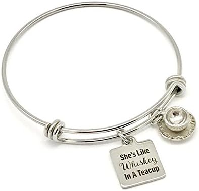 She's Like Whiskey in a Teacup, Inspirational Bangle Bracelet