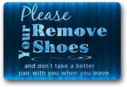 SYF Custom Machine-washable Door Mat Please take your shoes off Indoor/Outdoor Carpet Doormat 23.6"x15.7"