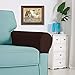 TOYABR Stretch Jacquard Sofa Armrest Cover Seersucker Spandex Anti-Slip Armchair Slipcovers Furniture Protector (2PCS, Chocolate)