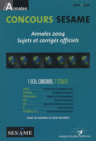 Annales SESAME, concours 2004