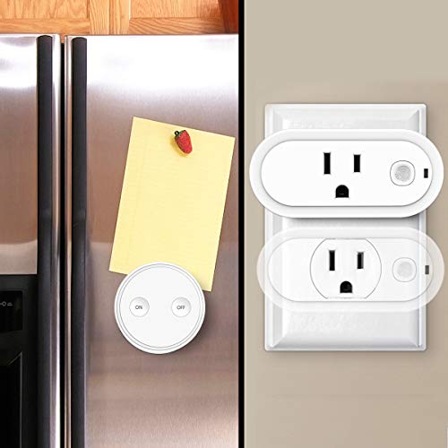 LoraTap Remote Control Outlet Plug Adapter with Remote, 656ft Range Wireless Switch for Lights and Household Appliances, No Hub Required, 16A/1760W, White, 2 Years Warranty