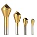 OCGIG 4pcs Titanium Coated Countersink Chamfer Tool Deburring Tool Set Metal Wood Drill Bits Zhongbo Business primary