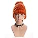 yuehong Short Orange Bun Women Wig Bangs Updo Anime Cosplay Costume Hair Heat Resistant Synthetic Fibers Durable Breathable Wig