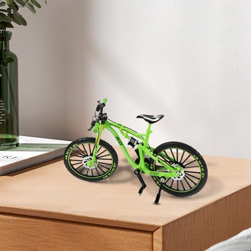 1:8 Scale Die-Cast Alloy Mini Mountain Bike Bicycle Model Toy Finger BMX Toy Desktop Decoration Crafts for Cycling Lovers(Green)