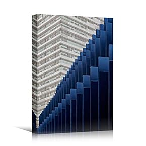 signwin Canvas Wall Art White Building Pattern Abstract...