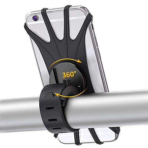 MAILE Bike Phone Mount Holder 360°Rotation Silicone Bicycle Phone Holder for All Cell Phones & Bikes Clamp Fits Road Motorcycle & Mountain Bicycle Handlebars Cycling Accessories for iPhone X XR XS Max