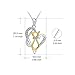Sterling Silver Lucky Cat Pendant Two-tone Love Heart Necklace 18