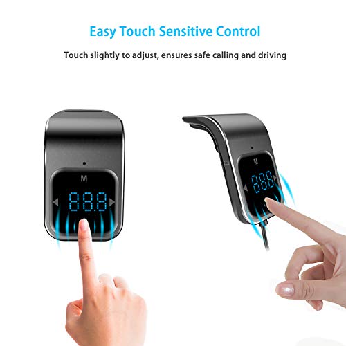 VOGEK Bluetooth FM Transmitter Car, Air Vent Wireless Bluetooth 4.2 FM Radio Transmitter Adapter Car Kit Handsfree Calling Dual USB Car Charging Port Mobile Audio Devices